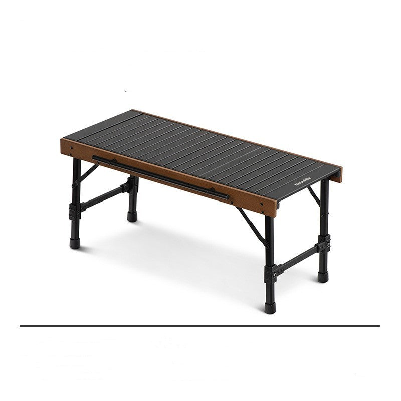 Mesa plegable combinada para exteriores, para camping, barbacoa, picnic, mesa de madera de haya